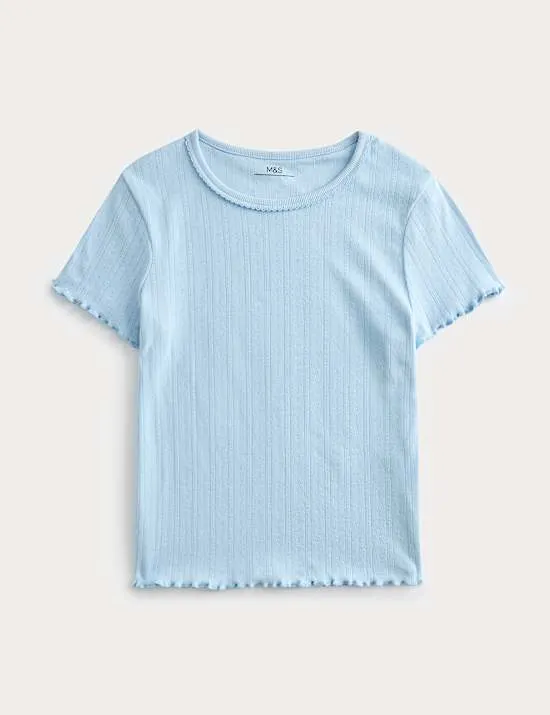 Kids' Pointelle Brushed Pyjama Top (6-16 Yrs)