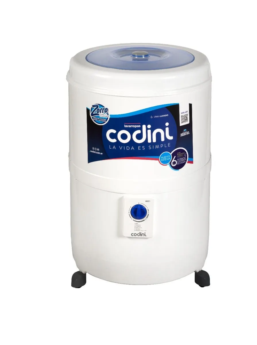 Lavarropas semiautomático Codini SILENT 4051 10kg S/Bomba blanco