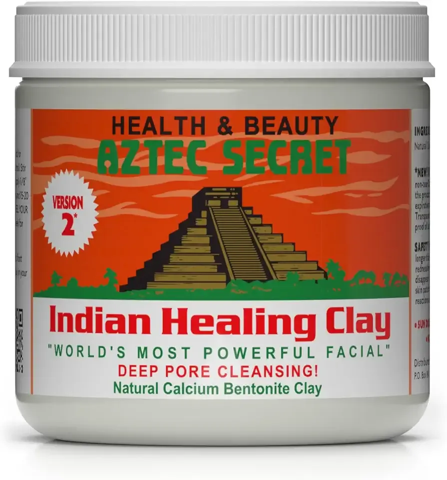 Aztec Secret– Indian Healing Clay 1 lb – Deep Pore Cleansing Facial & Body Mask – The Original 100% Natural Calcium Bentonite Clay – New Version 2