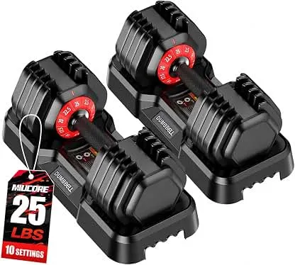 26.5/50/85LB Adjustable Dumbbell Set of 2 with Non-Slip Handle for Home Gym | All in One Free Weights Dumbbells Set, 1 Sec Quick Adjust Weight Set for Home Workouts 26.5/50/85LB Adjustable Dumbbell Set of 2 with Non-S…