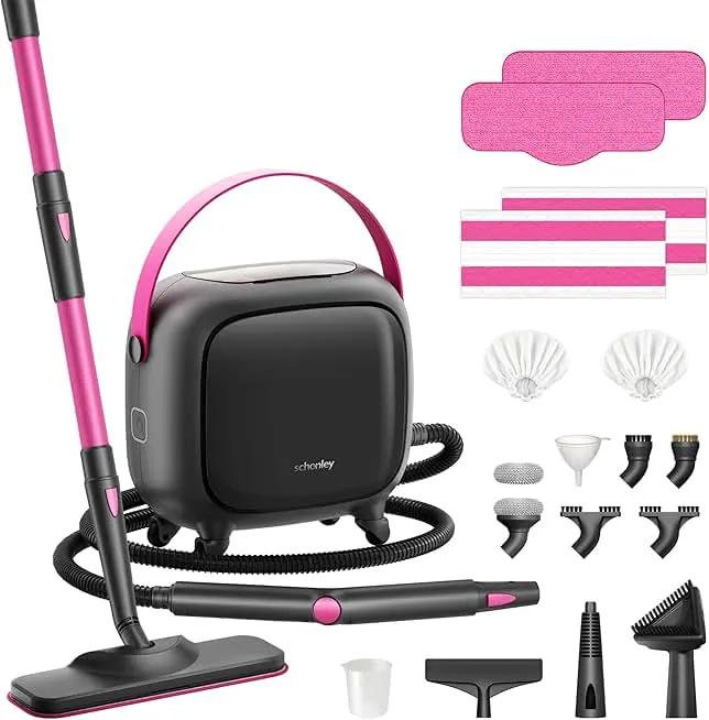 Schenley 21-in-1 Steam Cleaner, High-Pressure Heavy-Duty Steamer for Deep Cleaning Floors, Tiles, Upholstery, Grout, Grill and Cars, Fast Heat-Up, Large Water Tank, Multi-Purpose, Portable Design