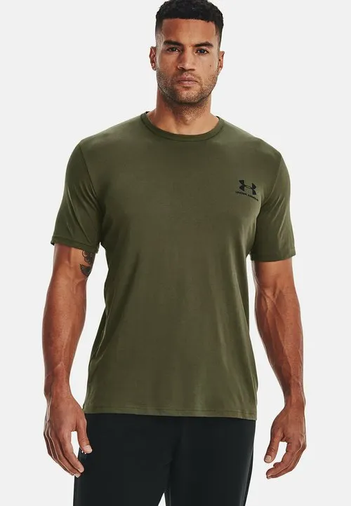 LEFT CHEST LOGO - T-skjorte til trening - marine od green