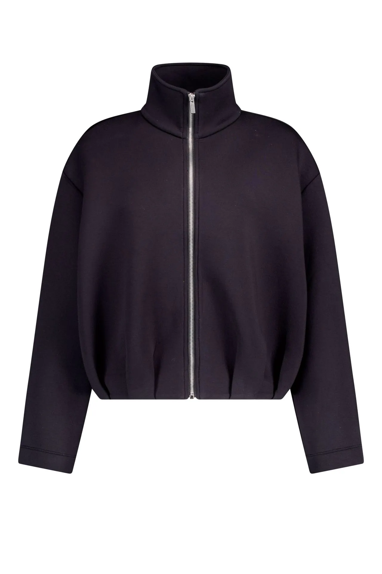 Zwart vest met hoge kraag