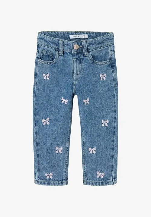 NMFBELLA MOM EMB 3285-BE - Jeans straight leg - medium blue denim