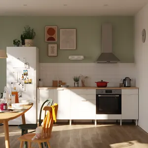 Cocina en kit Eleki blanca 4 módulos bajos L.240 x H.87 x P.58 cm