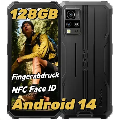 Blackview BV4800 Pro Outdoor Handy Android 14, 12GB+128GB/2TB TF, Corning Gorilla 6.56" HD+, Outdoor Smartphone, IP69K Buastellenhandy 4G Dual SIM