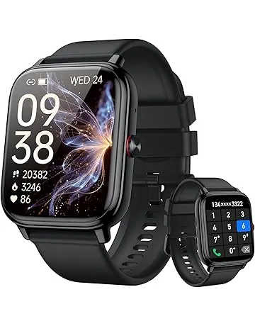 TitanSync Smart Watch Fitness Tracker for Men Women, Answer/Make Call, 1000 mAh Battery, 120+ Sport Modes, Step Counter, Sleep Monitor Fitness Watch, Smartwatch for Android iPhone iOS (Black)