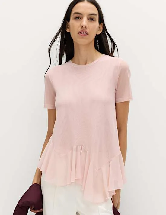 Asymmetrisches Mesh-Oberteil