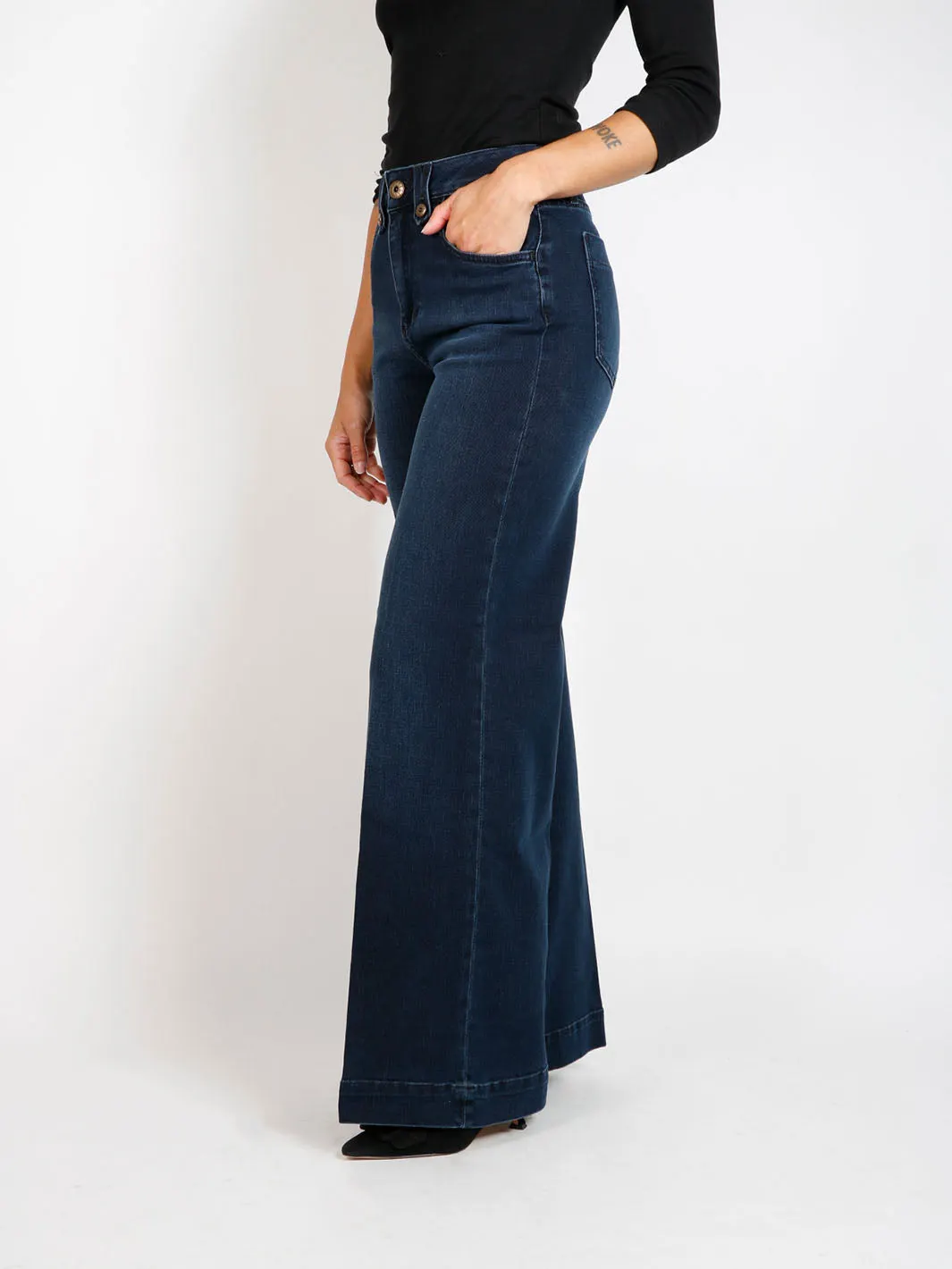 HOOD DENIM BLU BLACK STRETCH LORENZ