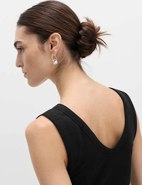 Cotton Rich Ribbed V-Neck Vest