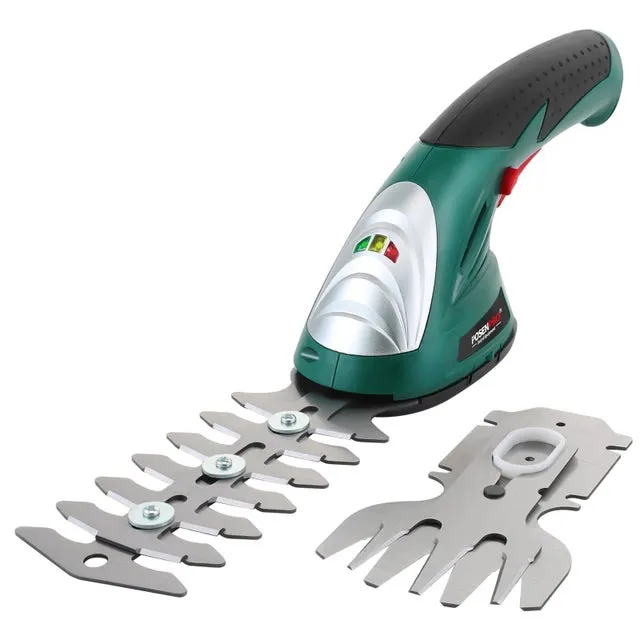 Tagliasiepi e tagliaerba a batteria da 7,2 V, cesoie da giardino 2 in 1 con 2 lame, batteria da 1500 mAh, tagliasiepi, tosaerba