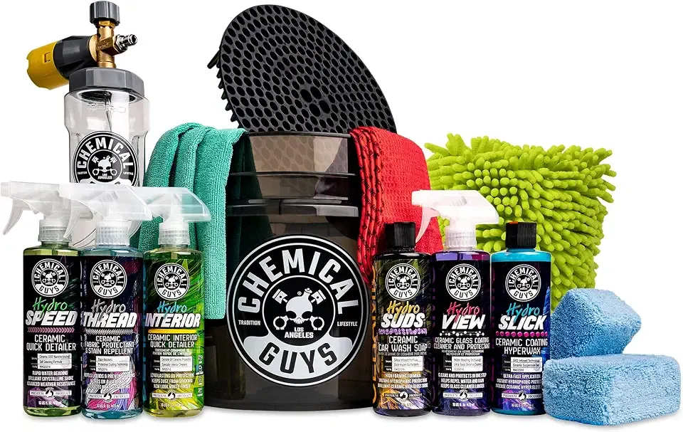 Chemical Guys, 16-Piece Arsenal Builder Ceramic Kit, Big Mouth Foam Cannon | Big Mouth foam cannon, bucket and six ceramic care chemicals for a full wash and protect, for pressure washers