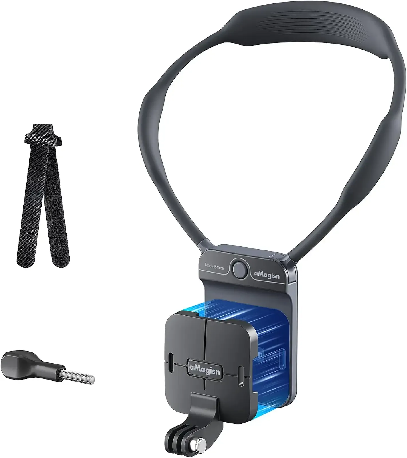 Invisible Magnetic Neck Mount for Action Camera, Backplate Strap for Hands-Free POV Vlogging for Hero 13, Insta 360 Luna/X5/X4/Ace Pro 2, Osmo Pocket 4P/4/Nano/Action 6/5 Pro