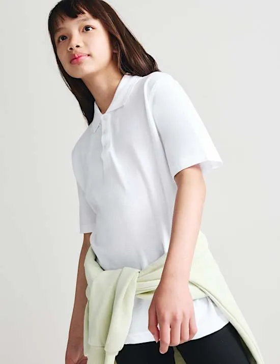 Einfaches Anziehen – 2er-Pack Unisex-Poloshirts für die Schule (3–18 Jahre)