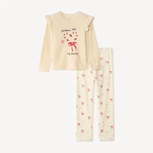 Ensemble de pyjama de Noël fille en velours