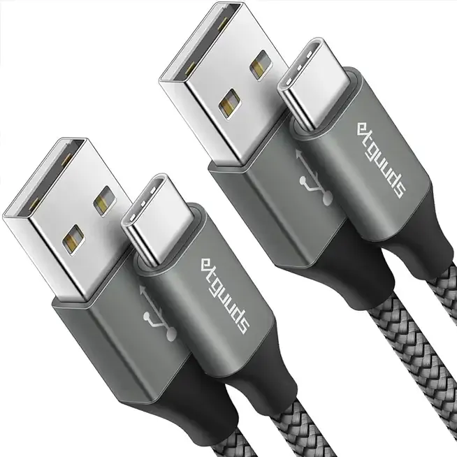 USB to USB C Cable 3ft, 2-Pack USB A to Type C Charger Cord Fast Charging for Samsung Galaxy A17 A16 A15 A26 A36 A56, S25 S24 S23 S22 S21 S20 S10 Note 20, for iPhone 17 16 15, Moto, Gray