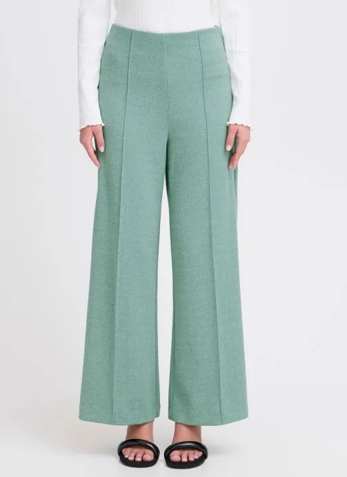 Wijde broeken IHKATE JACQUARD PA9 dames groen