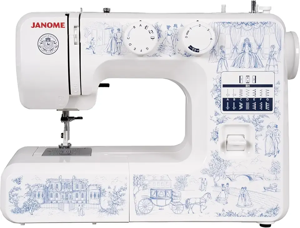 Janome Toile Romance Easy-to-Use 15-Stitch Sewing Machine Officially Licensed Bridgerton Collection