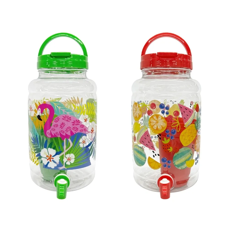 Summer Printed Drink Dispensers with Tumblers