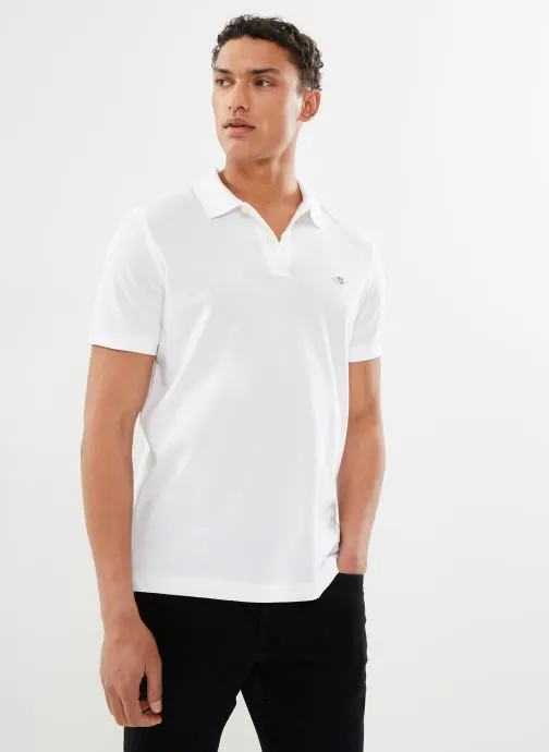 Korte mouwen polo's Reg Shield Ss Pique Polo heren wit