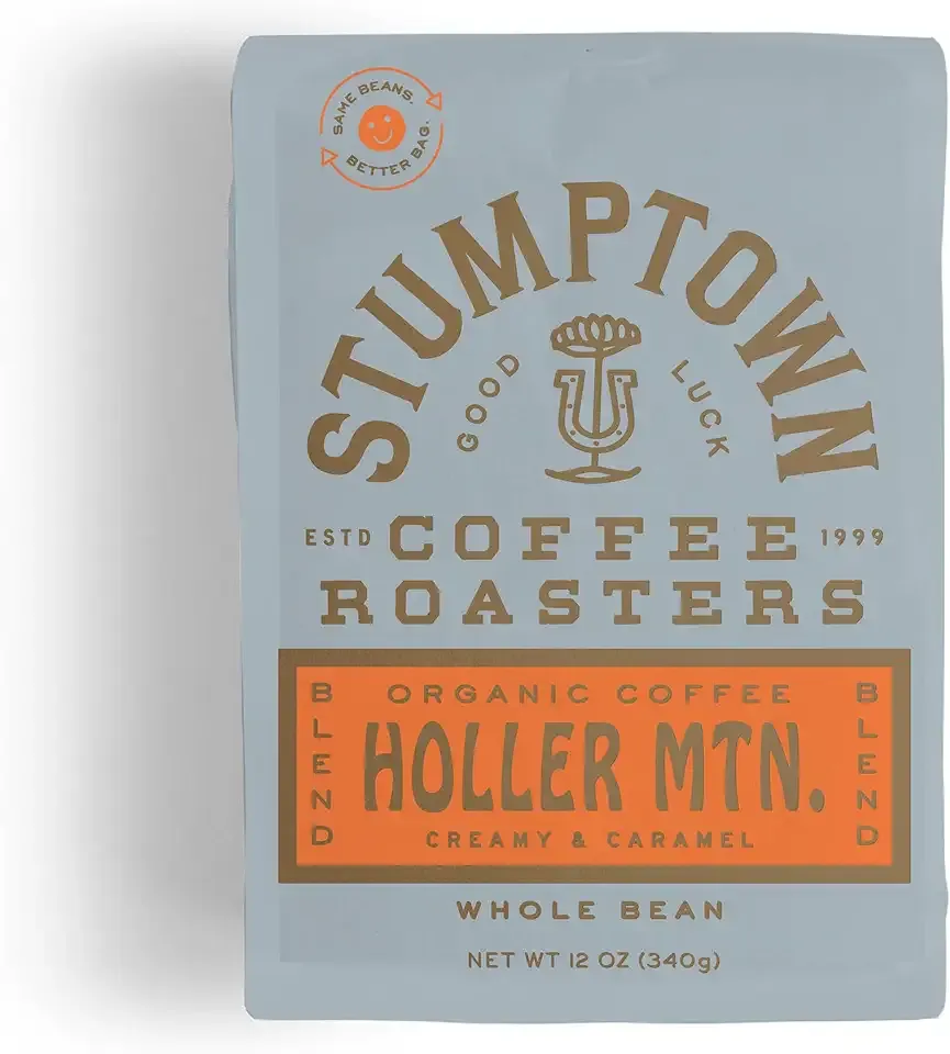 Stumptown Coffee Roasters, Medium Roast Organic Whole Bean Coffee - Holler Mountain 12 Ounce Bag with Flavor Notes of Citrus Zest, Caramel and Hazelnut