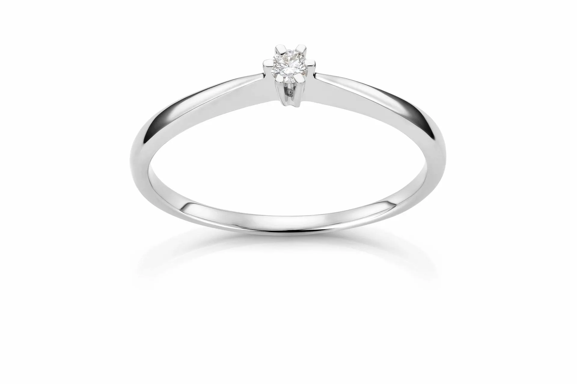 Helene diamantring i 585 hvitt gull 0,05 ct