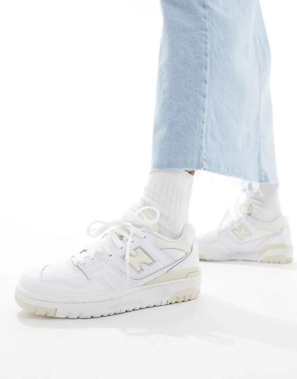 New Balance 550 trainers in white and beige