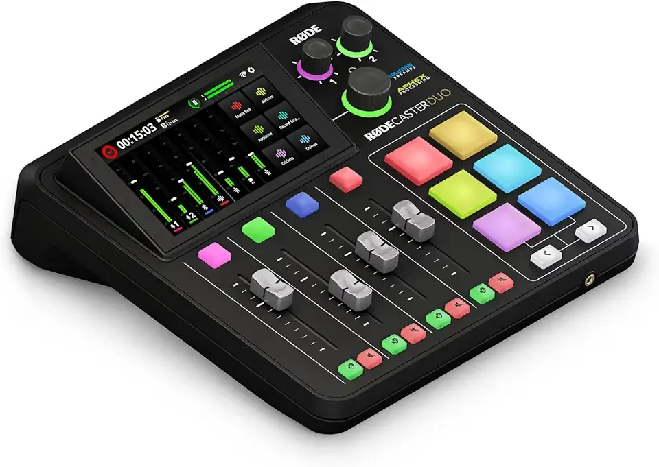 RØDE RØDECaster Duo Compact All-in-One Audio Production Solution for Podcasting, Streaming, Music Production and Content Creation (Black)
