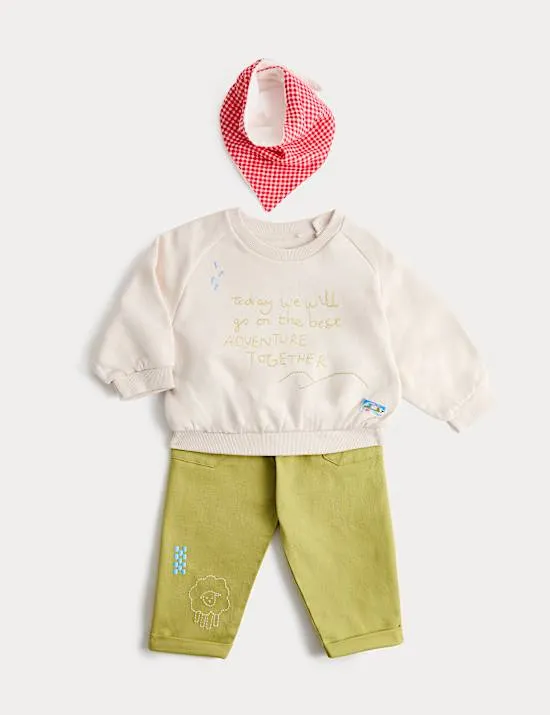 3 Piece Cotton Rich Adventure Outfit (0-3 Years)