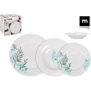 VAJILLA REDONDA 18 PIEZAS COLECCIÓN LORA | LA MEDITERRANEA