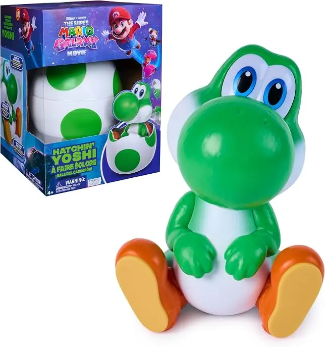 Super Mario Galaxy Movie Hatchin’ Yoshi Interactive Toy | Interactive Yoshi Figure, Exciting Hatching Experience, Light Up Eyes, 100+ Sounds & Reactions, for Kids Ages 5+