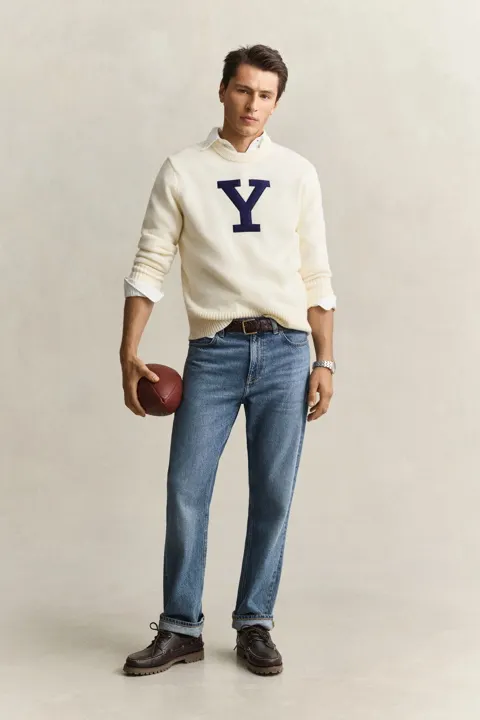 Gant x Yale genser i merinoull