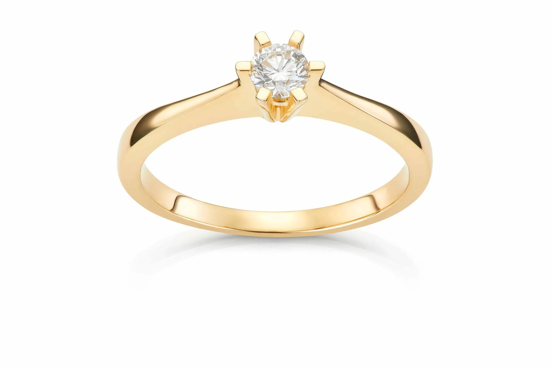 Helene diamantring i 585 gult gull 0,25 ct