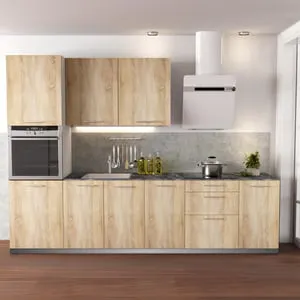 Cocina en kit Delinia iD con altos Mod. Arizona roble mate 3.00 m