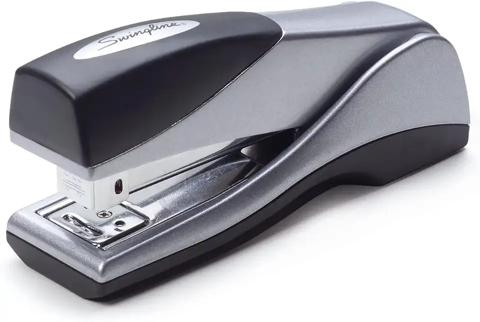 Swingline Stapler, Jam Free, Optima Grip Compact Size, Ergonomic Cushion, Metal, 25 Sheet Capacity, Silver (87816)