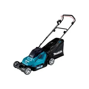 Makita DLM 432 PT2 Tondeuse à gazon sans fil 36 V ( 2x 18 V ) 43 cm Brushless + 2x Batteries 5,0 Ah + Chargeur double