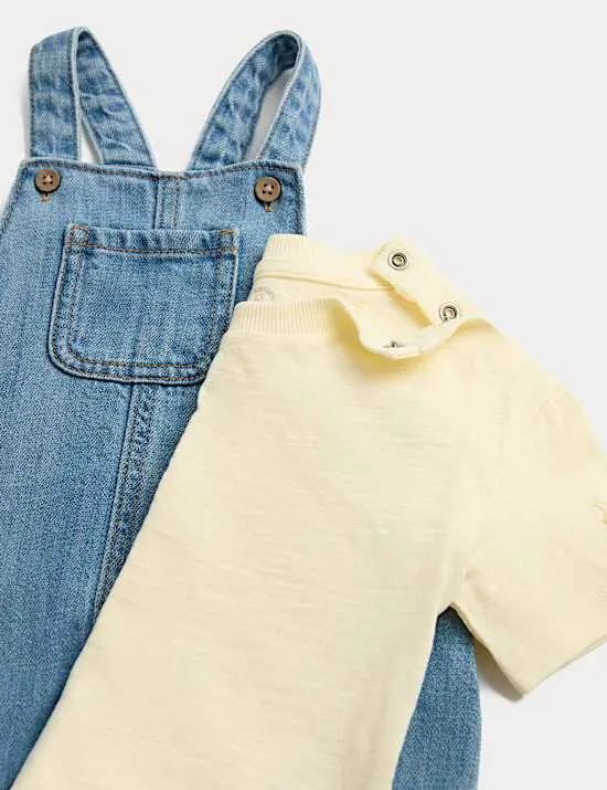2 Piece Denim Peter Rabbit™ Bibshort Outfit (0-3 Yrs)