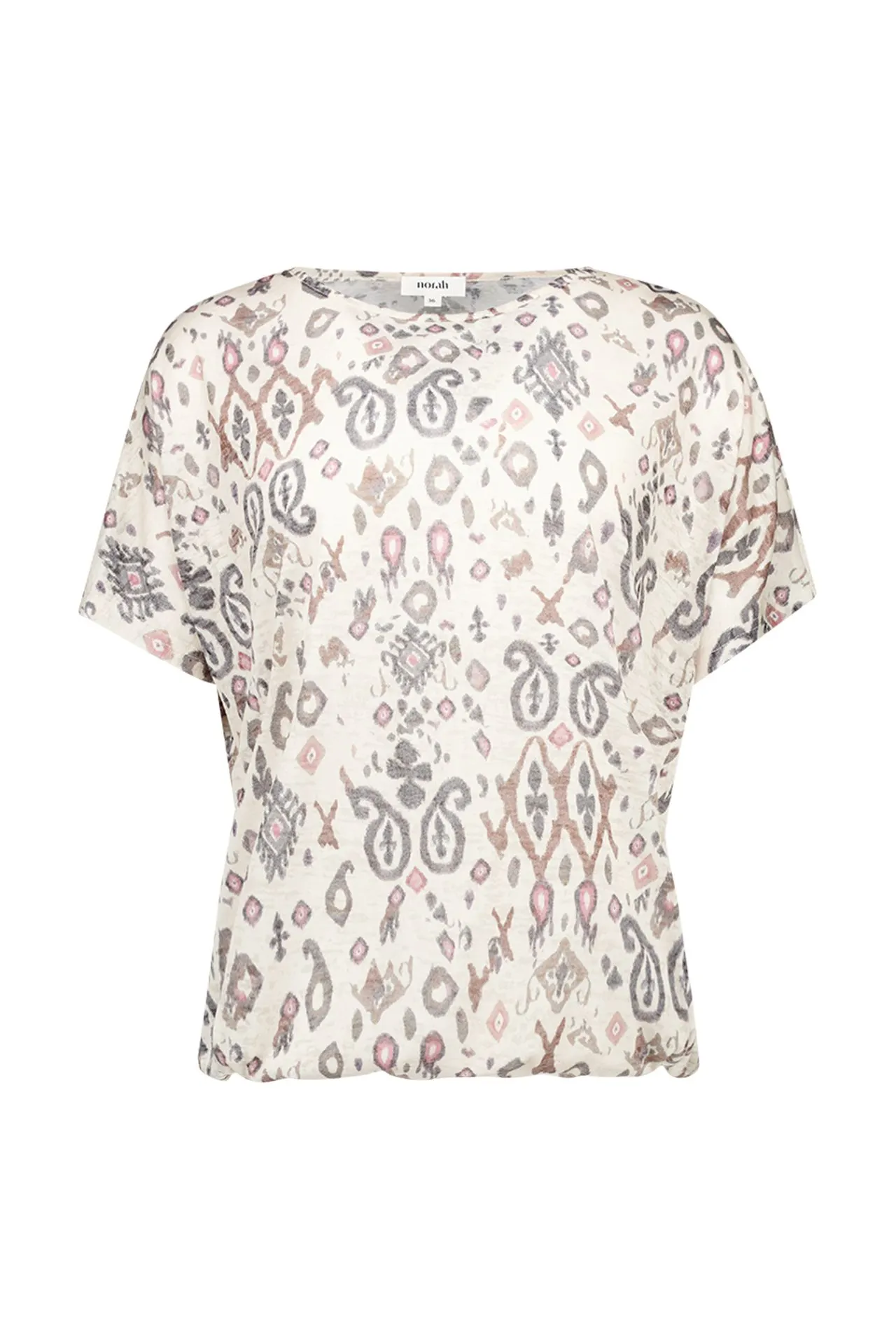 Ecru shirt met grafische print