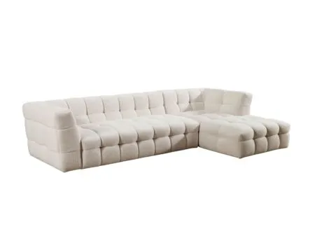 Hoeksalon Bubble 305x174cm - stof - wit