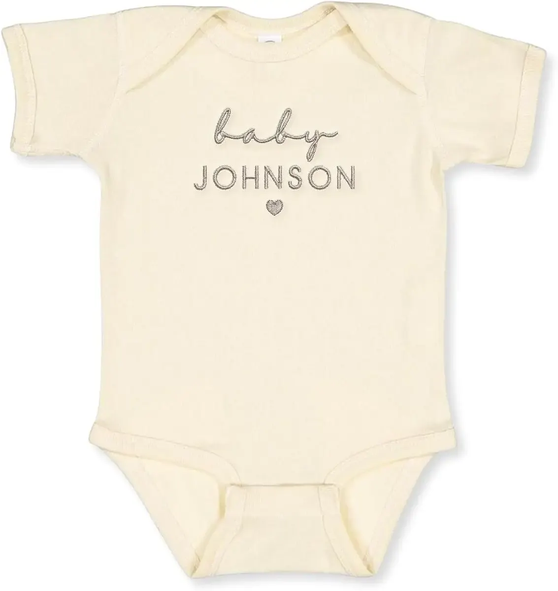 COUPLEHOODIES Personalized Baby Onesie Bodysuit – Custom Embroidery Gift for Pregnancy Reveal Baby Shower or First Grandchild