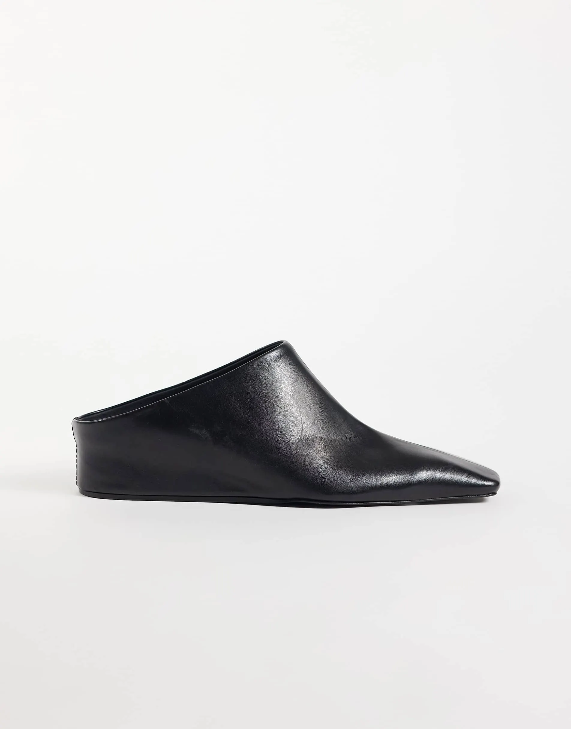 ASOS DESIGN Maeve premium leather concealed wedge mules in black