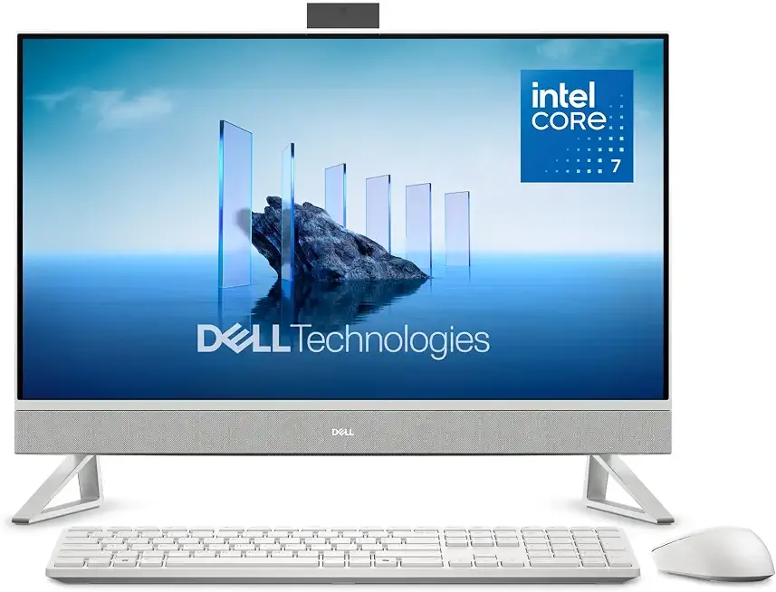 Dell 27" All-in-One Desktop, FHD, Intel Core 7 150U, 16GB, Windows 11 Home | Intel Graphics, 1TB PCIe NVMe SSD, Wi-Fi 6E, Bluetooth, Keyboard & Mouse, McAfee+ Premium, 15-Month Mail-In Service, EC27250