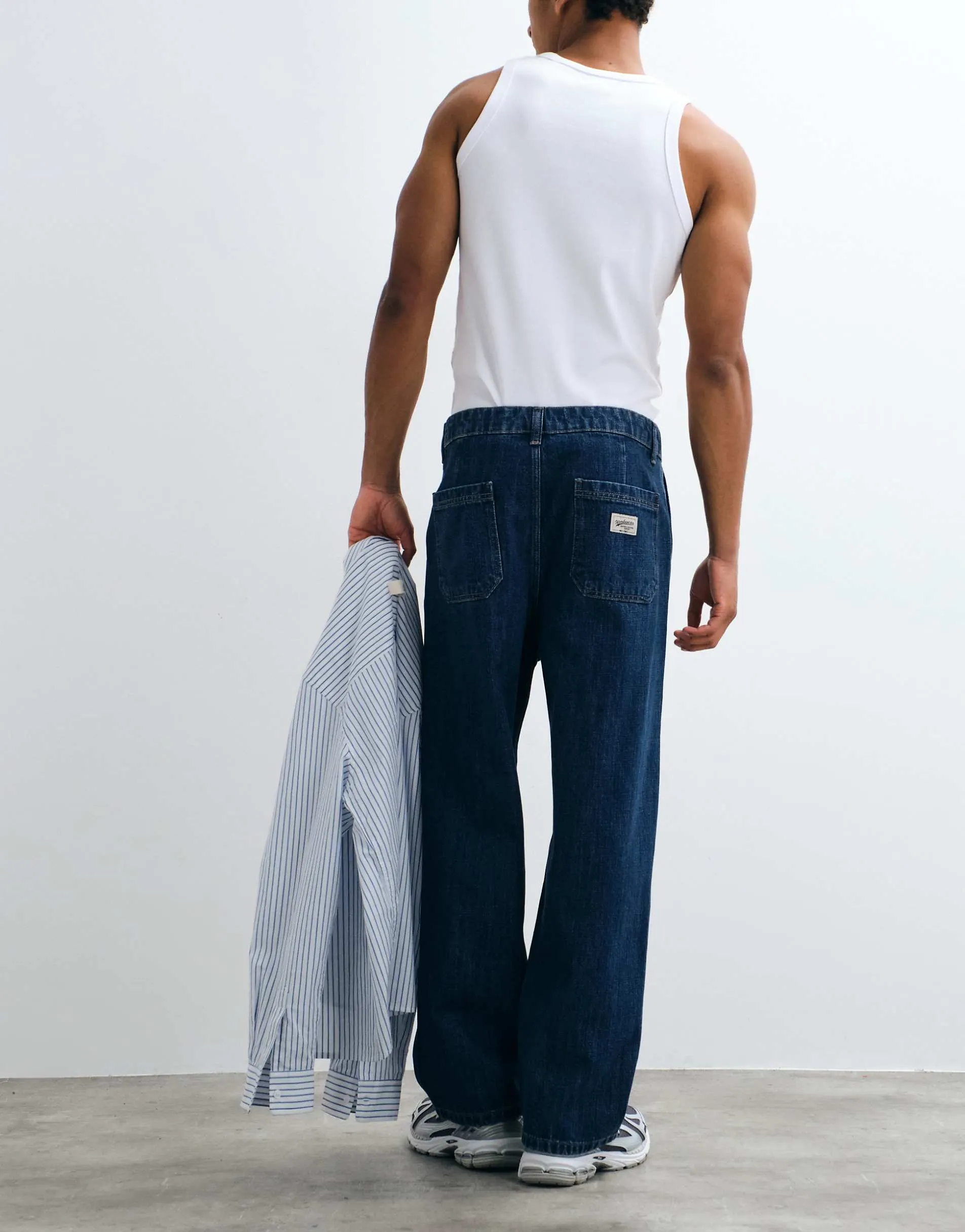 ONLY & SONS Dani super baggy fit jeans in dark blue denim