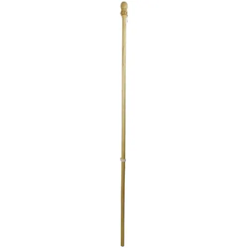 5 ft Wooden Flagpole with Anti-Furling Ring and Bracket Kit