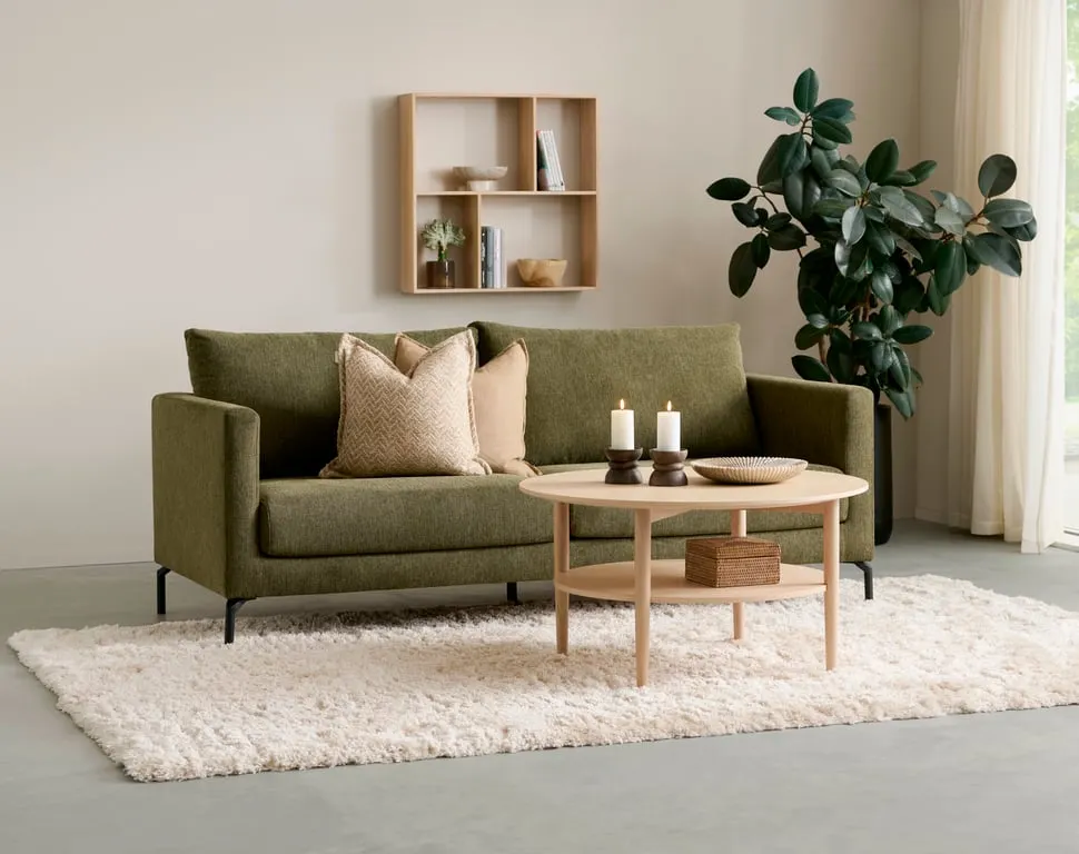 Impression 3-seter Stoff Brego 77 Green, svarte metallben