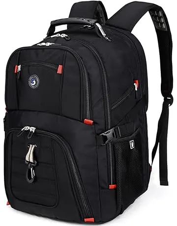 SHRRADOO Extra Large 50L Travel Laptop Backpack with combination lock, College High School Backpack Airline Approved Business Work Bag Fits 17 Inch Computer for Men Women