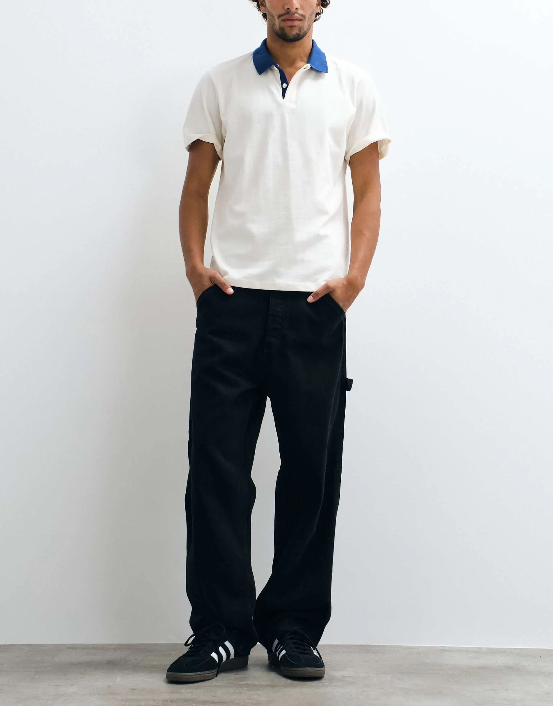 Jack & Jones Alex baggy carpenter jeans in black