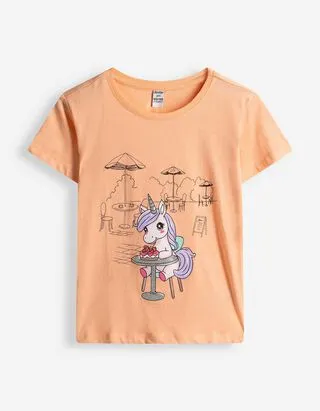 T-shirt - Stampa frontale - Arancione