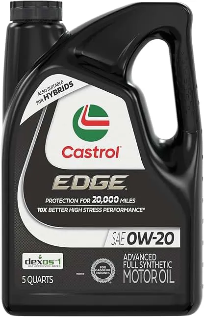 Castrol EDGE 0W-20 Advanced Full Synthetic Motor Oil, 5 Quarts Castrol EDGE 0W-20 Advanced Full Synthetic Motor Oil, 5 Qu…