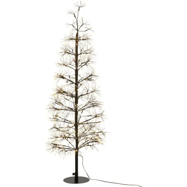 J-Line decoratieboom zwart - warm witte LED-lichtjes - 120 x 40 x 40 cm